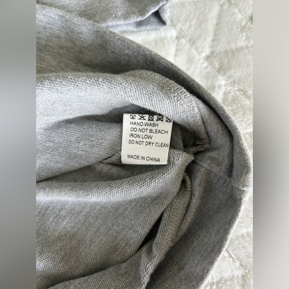 Tickled Teal | Grey Half Zip Pullover | Hoodie Pocket & Quilted Detail | Small - Picture 8 of 9